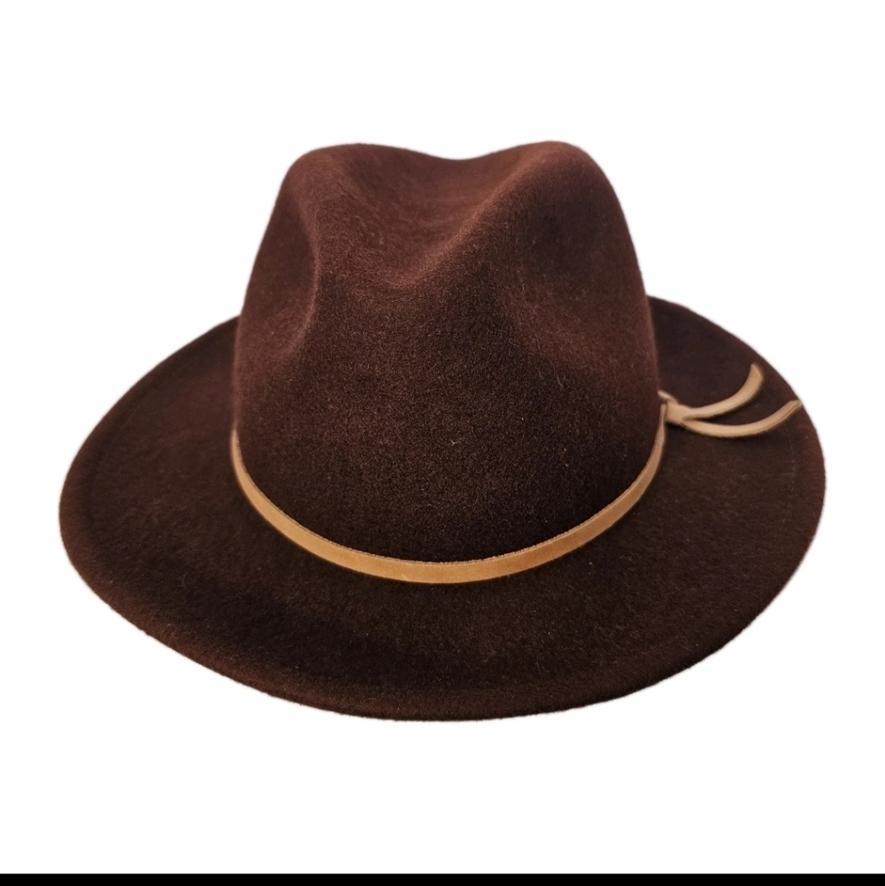 NEW Yellow 108 Eastwood Fedora Hat Men's Large Brown 100% Wool Felt Made in USA